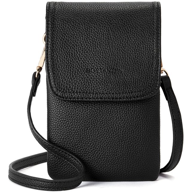Bandolera BOSTANTEN de piel vegana para mujer, color negro