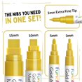 thumbnail image 2 of Paint Pen Funcils 5 Acrylic Gold Metallic for Multiple Surfaces, 2 of 7