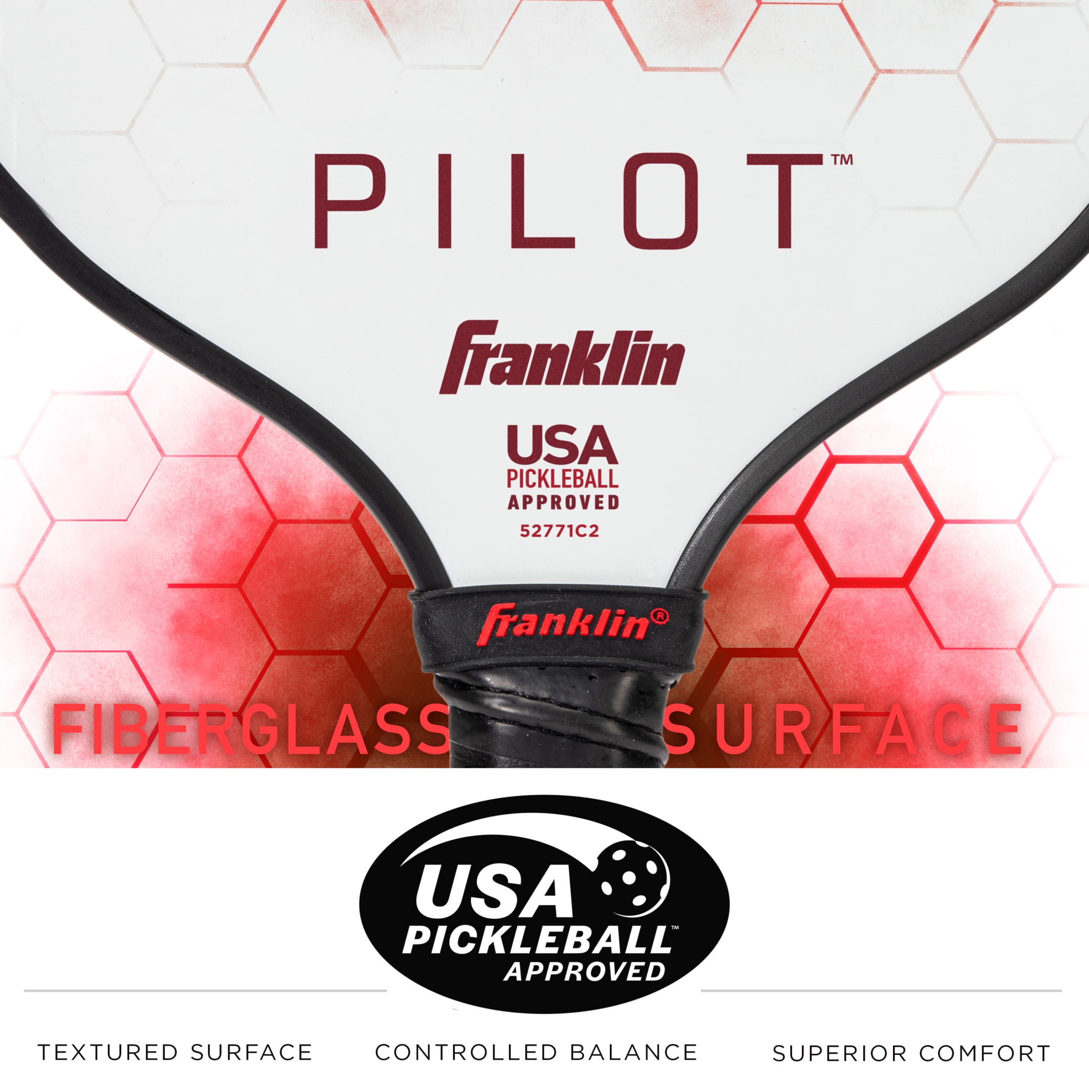 Franklin Sports Pickleball Paddle and Ball Set - (2) Pilot Fiberglass Pickleball Rackets + (4) X-40 Pickleballs - USA Pickleball (USAPA) Approved - 2 Player Pickleball Paddles + Balls Set