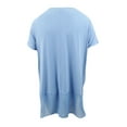 thumbnail image 2 of NY Collection Womens Mixed Media Knit Blouse, Blue, 2X, 2 of 2