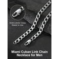 thumbnail image 7 of Suplight 9mm Cuban Curb Chain For Men Silver Stainless Steel 24 Inches Solid Miami Cuban Link Chain Necklace Hip Hop Jewelry, 7 of 7