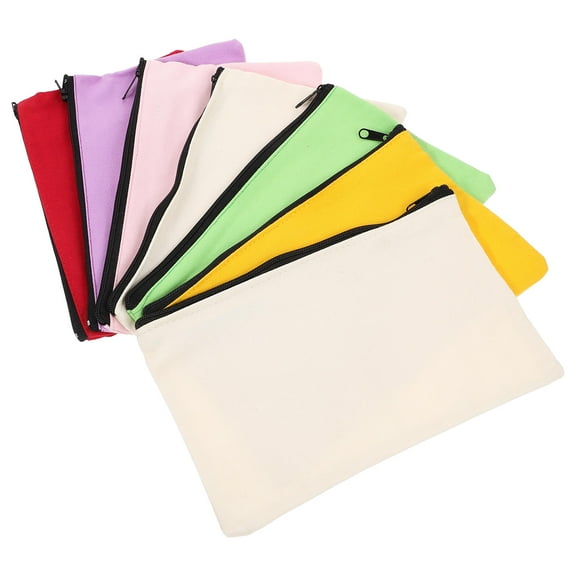 OFFIGAM 6-Pack Canvas Tool Pouches with Zipper Closure for Secure Storage and Travel, and Practical Organizer Bags