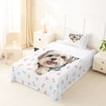 thumbnail image 5 of Homewish Cute Maltese Dog Twin Sheets,Kawaii Paw Print Bedding,White,3 Pieces,1 Fitted Sheet and 1 Pillowcase, 5 of 6