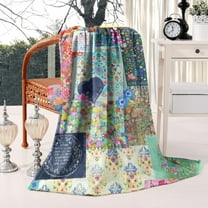 Floral Flowers Botanical Multi Color Flannel Blanket Plush & Cozy Bed Blanket for Winter Autumn,40x50 Inch Warm Blanket for Bedding Christmas Easter