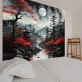 thumbnail image 2 of Extra Large Anime Wall Tapestry for Bedroom Aesthetic, Black Forest Japanese Moon Tapestry Wall Hanging, Vintage Nature Mountain Art Decor Tapestries Dark Landscape Backdrop for Living Room 71"X90", 2 of 7