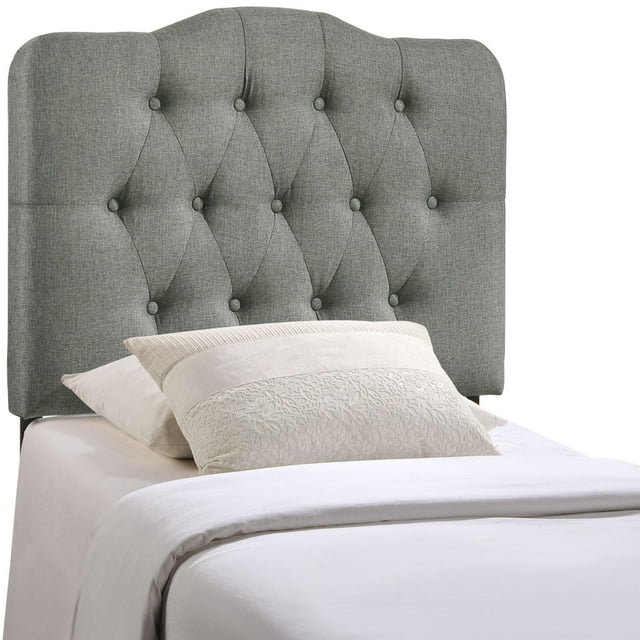 Annabel Tête de Lit Rembourrée en Tissu pour Lit Simple - Gris