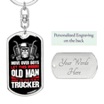 thumbnail image 2 of Move Over Boys Swivel Trucker Keychain Dog Tag Stainless Steel or 18k Gold, 2 of 10