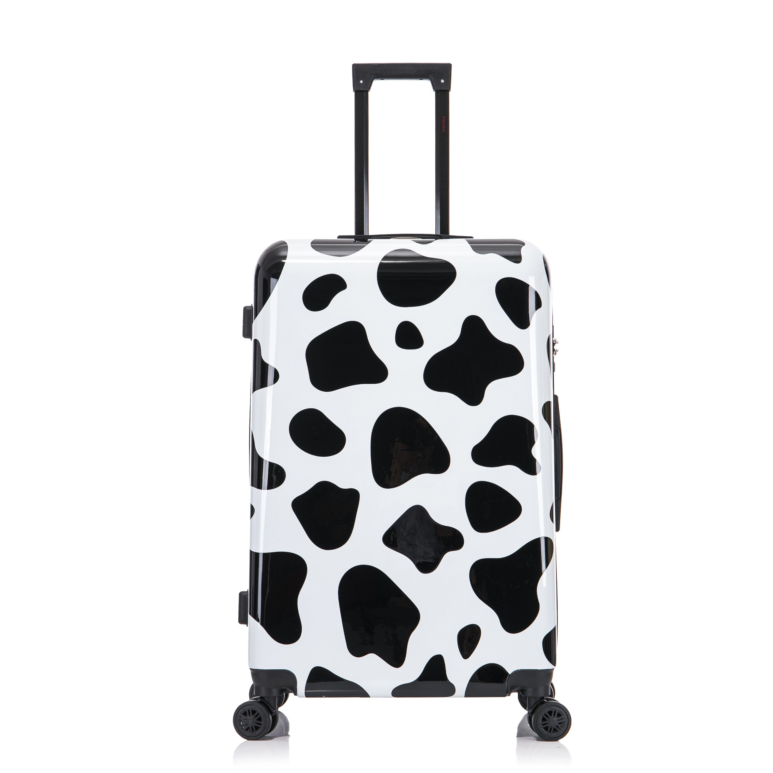 InUSA Print 28" Hardside Lightweight Luggage with Spinner Wheels, Handle and Trolley, Cow