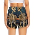 thumbnail image 2 of Lsque Romantic Skeletons Under Moon Printed Women's Running Shorts with Liner Pockets,Elastic Quick Dry Workout Athletic Gym Yoga Shorts,Womens High Waist Shorts-Medium, 2 of 9