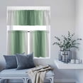 thumbnail image 6 of 3 Piece Kitchen Curtains and Valances Set Sage Green Grey Ombre Cafe Curtains 24 Inch Length Farmhouse Gradient Minimalist Valance & Tier Curtain for Living Room Bedroom Window 54"x18"+27"x24"*2, 6 of 6