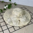 thumbnail image 2 of Tea Party Hats for Women Easter French Lace Wide Brim Sun Hat Foldable Beach Hat With Chic & Fashionable Summer Sunhat, 2 of 4