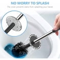 thumbnail image 3 of Toilet Brush, Compact Size Toilet Bowl Brush and Holder Toilet Brushes for Bathroom with Stainless Steel Handle Toilet Cleaner Brush with Durable Scrubbing Bristles, Splash-Proof, 3 of 7