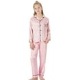 thumbnail image 5 of Big Girls Pajamas Size 10 - Quality Satin Cute Cat Long Sleeve Loungewear Pink, 5 of 7