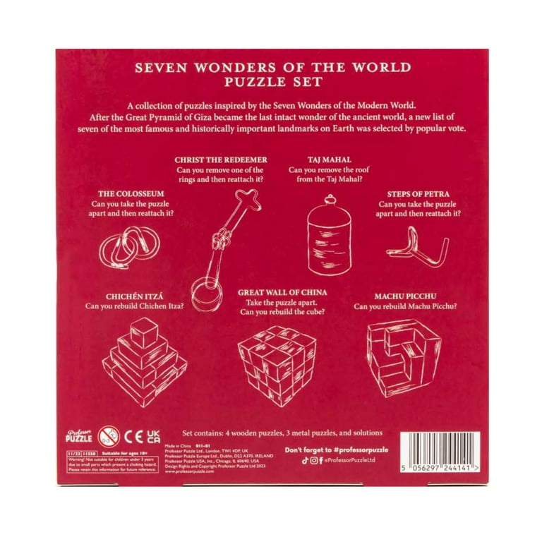 Professor Puzzle: Seven Wonders of the World Puzzle Set - 3D