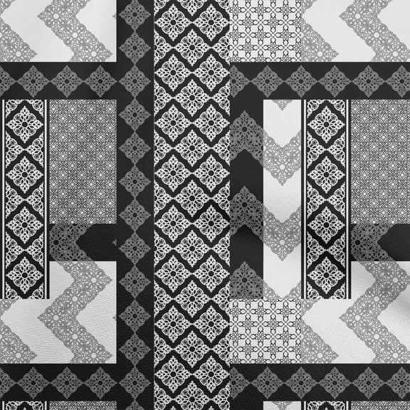 oneOone Polyester Lycra Black Fabric Block Sewing Craft Projects Fabric Prints By Yard 56 Inch Wide