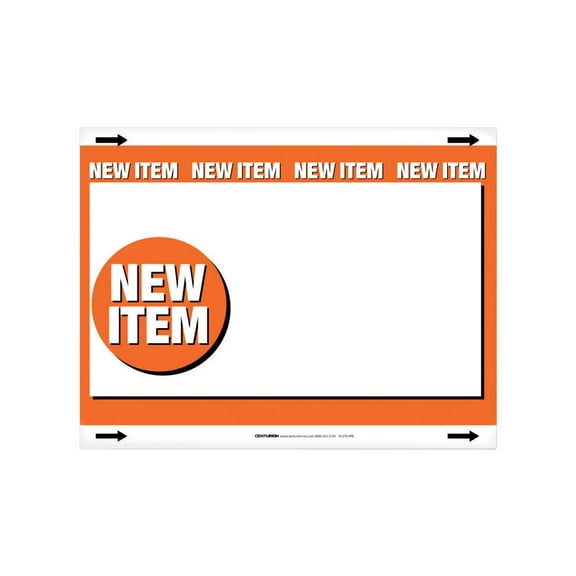 Centurion 9375742 11 x 8.5 in.   Item Polyethylene Sign, Black & Orange