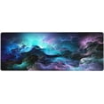 thumbnail image 3 of Large Mouse Pads Blue Purple Nebulae Cosmic Outer Space Galaxy Non-Slip Rubber Base Gaming Mousepad, Keyboard and Mouse Pad with Stitched Edges,PC Desk Mat for Game,Work,Office(31.5"*11.8"), 3 of 6