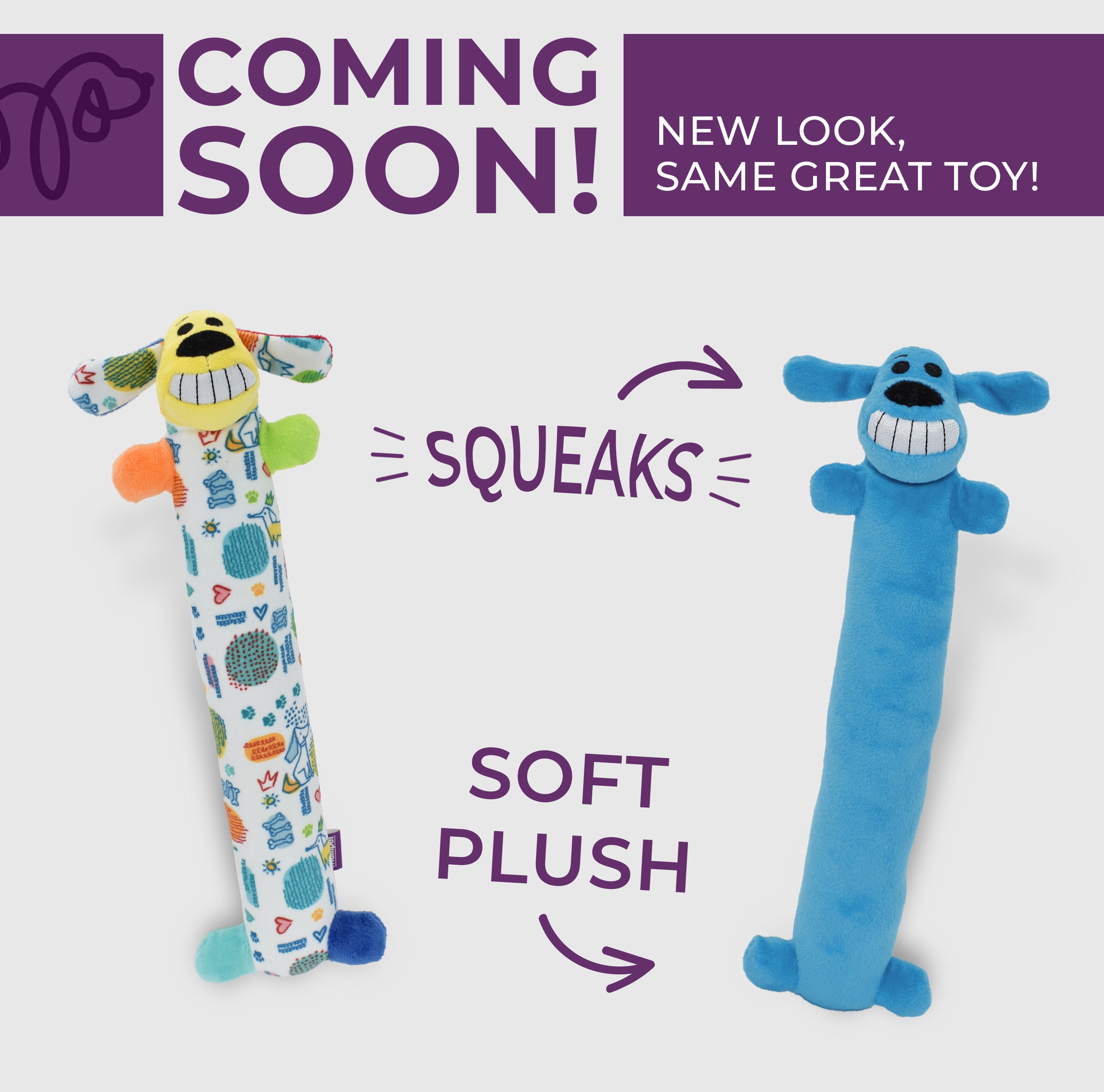 Multipet Plush Smiling Dog Toy, Medium Size, Squeaker