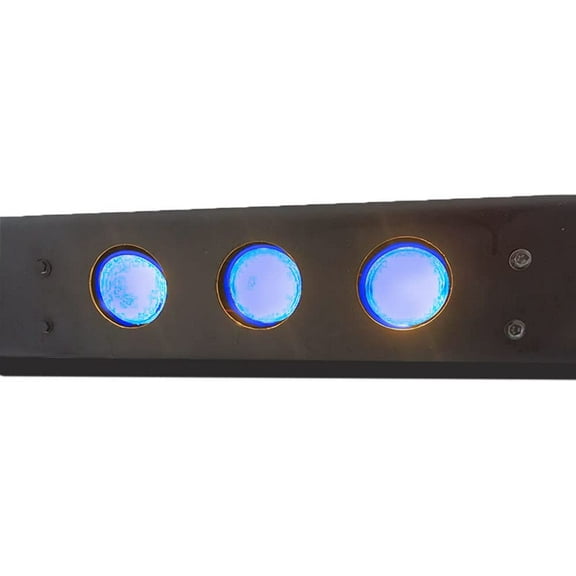 Military Front Bumper Light Bar   (3) 100 Watt Lights, Blue U-7, fits Humvee