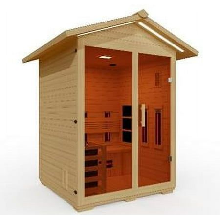 Golden Designs "Carinthia" 3 Person Hybrid Outdoor Steam Sauna - Canadian Hemlock