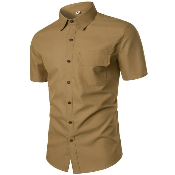 Cathalem Mens Beach Shirts Men's Dress Shirts Short Sleeve Casual Button Down Shirt(Multi-color,XL)