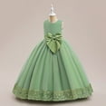 thumbnail image 3 of Efsteb Girls Princess Dress for Wedding Kids Prom Gowns with Bow-Knot Children's Sequin Dress Big Bow Dress (Green,14-15 Years), 3 of 6