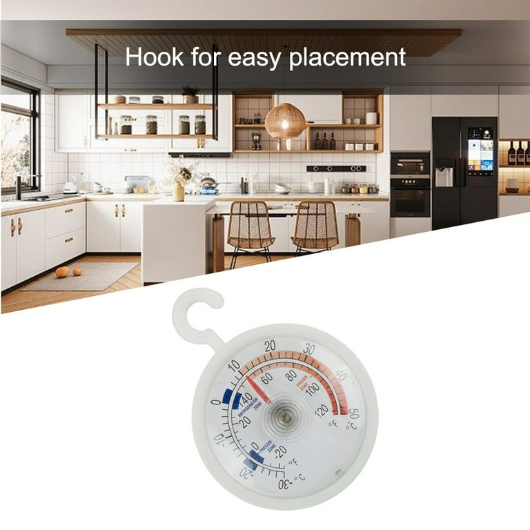 Dial Fridge/Freezer Thermometer/Kitchen Appliance - With Hanging Hook Must  Have