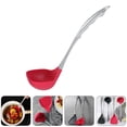 thumbnail image 4 of 1pc Stainless Steel Silicone Long Handle Silicone Soup Ladle Soup Spoon (Red), 4 of 8