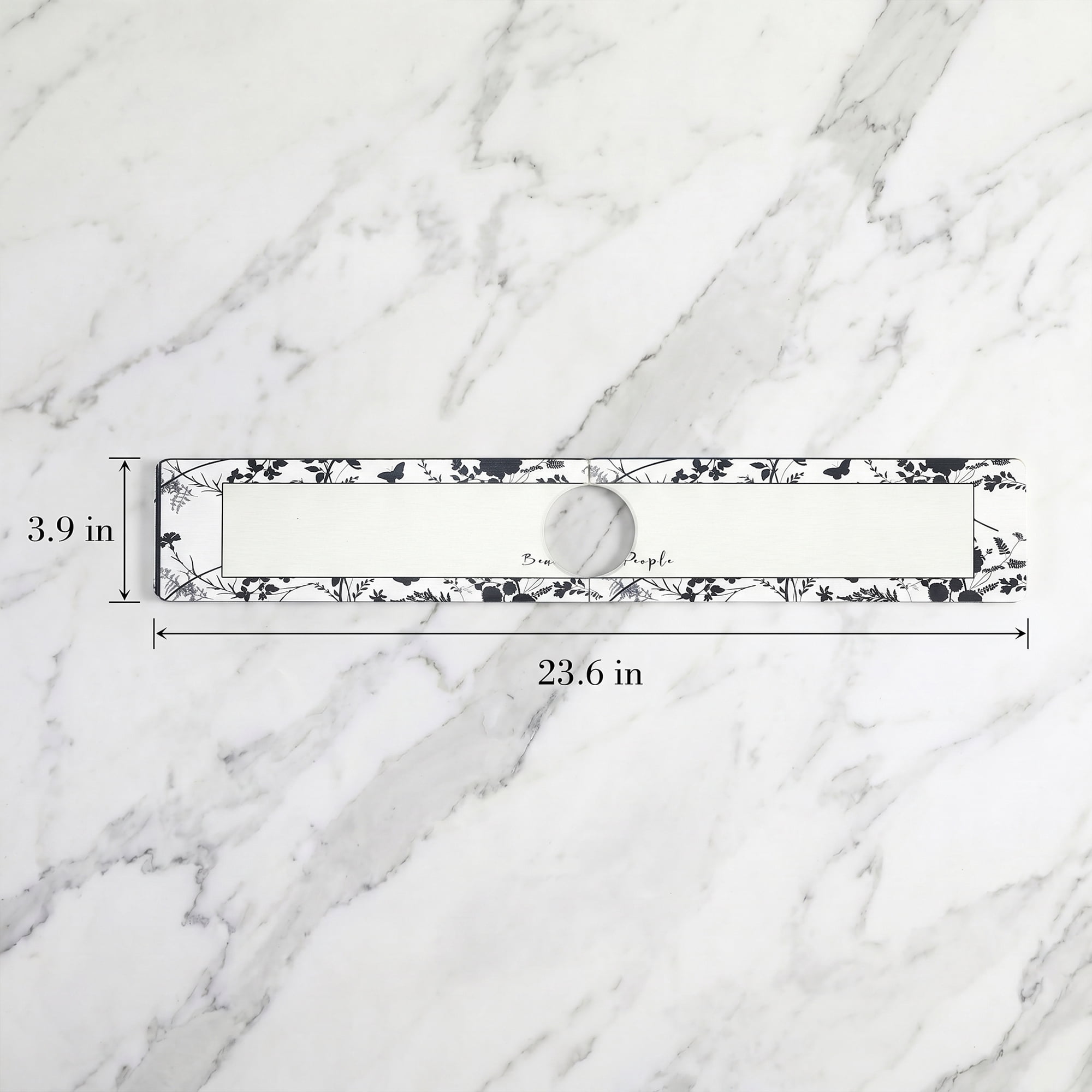 Unique Bargains Faucet Mat Versatile Kitchen Sink Mat for Home Black/White 23.6*3.9 in