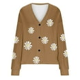 thumbnail image 4 of Tumotour Cardigan Sweaters For Women Buttons Floral Print V Neck Long Sleeve Rib Knit Open Front Knit Cardigan Sweaters Womens Fall Fashion 2024 Casual Loose Fashion Cute Tops, 4 of 4