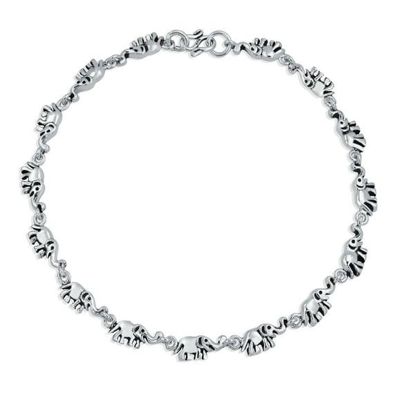 Bling Jewelry Womens Lucky Elephant Anklet Ankle Bracelet Bali Oxidized