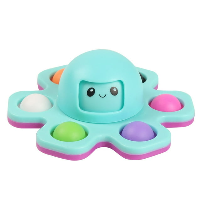 2 Pcs Mini Pops Jouet Fidget Porte-Clés Anti-Stress Soulagement de l'Anxiété Sensoriel à Bulles, Bleu