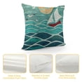 thumbnail image 4 of Nawypu  Nautical Throw Pillow Cushion Cover, Theme Paper Boat Sea Happy Dolphins Underwater Animals Ocean, Decorative Square Accent Pillow Case,, 4 of 5