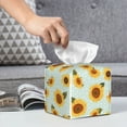 thumbnail image 4 of Kdxio Vintage White Polka Dot Sunflower Print Tissue Box Cover,Square Decorative PU Leather Facial Paper Case Organizer Holder Dispenser for Bathroom,Night Stands,Desk,Car 5.2''X5.2''X5.2'', 4 of 6