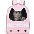 thumbnail image 1 of Mochila Space Pet Capsule para gatos pequeños y medianos, cachorro, transparente, transpirable, resistente al calor, para viajes, senderismo, camping (rosa), 1 of 5