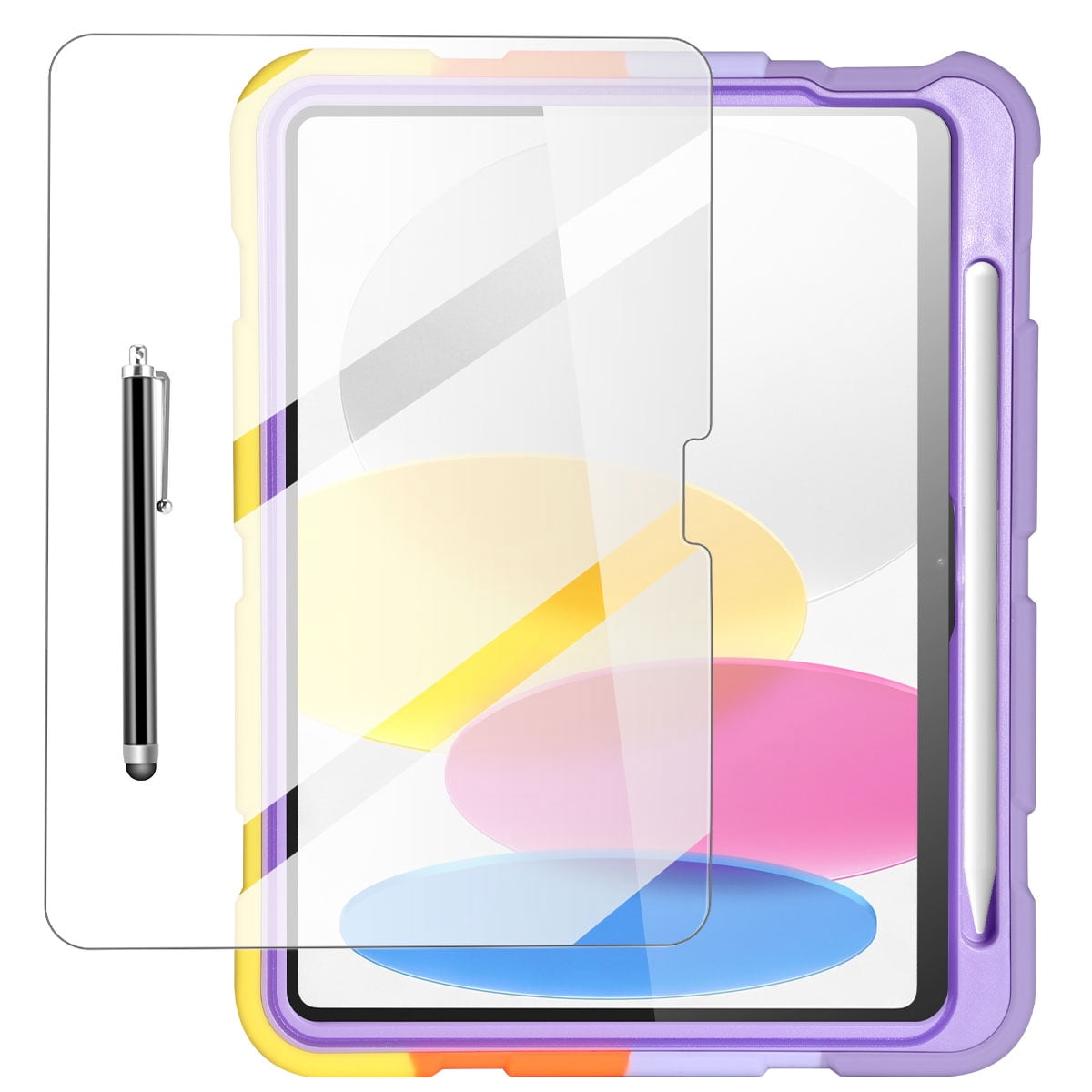 AICase For Apple iPad (A16) 11th Generation 11 Inch 2025 Case Shockproof Rugged Cover Heavy Duty 360 Rotating Protective Kickstand Cover Built-in Pencil Holder +Screen Protector
