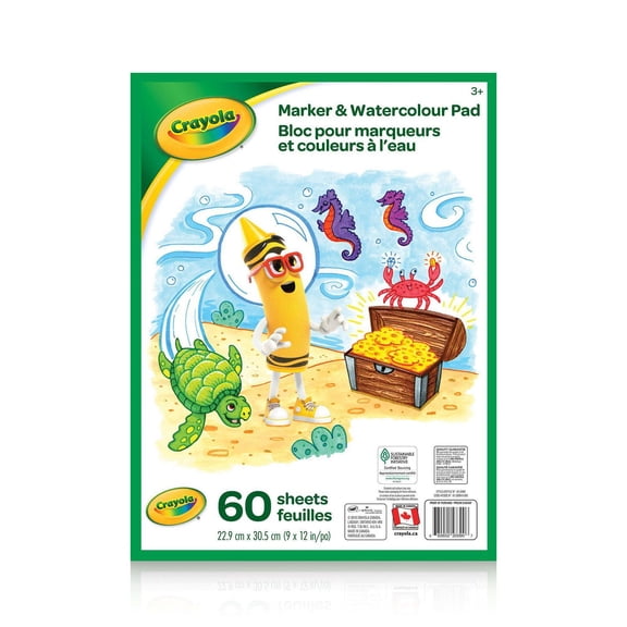 Bloc à aquarelle et marqueurs Crayola, 60 pages