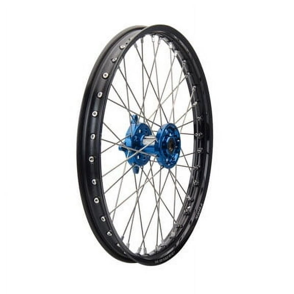 Impact Complete Wheel - Front 21 x 1.60 Black Rim/Silver Spoke/Blue Hub For Yamaha