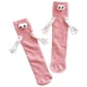 thumbnail image 3 of Calcetas 3D de Manitas y Ojitos MagSoxPink 1Par Rosa 5-9.5US Animados Calcetines Tubo Medio Magnéticos Poliéster., 3 of 5