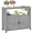 Gray, variant on Outdoor Potting Bench with Storage Cabinet and Metal Top, Wood Workstation for Outdoor Patio, Garden (Grey, 42×18×37")
