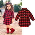 thumbnail image 5 of Robe T-Shirt à Carreaux Rouges à Manches Longues pour Nouveau-Né Fille Robe de Princesse pour Fête, 5 of 5