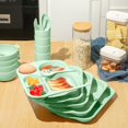 thumbnail image 4 of XD3-24 Pcs Wheat Straw Dinnerware Cutlery Set Including Divided Plates Microwave Dishwasher Safe Bowl Unbreakable Tableware Straw Cutlery Spoon Knife Fork*3, 4 of 7