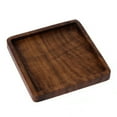 thumbnail image 6 of 1PC Beech Black Walnut Wood Coaster Retro Insulation Cup Mat Household Square Round Coaster, 6 of 10