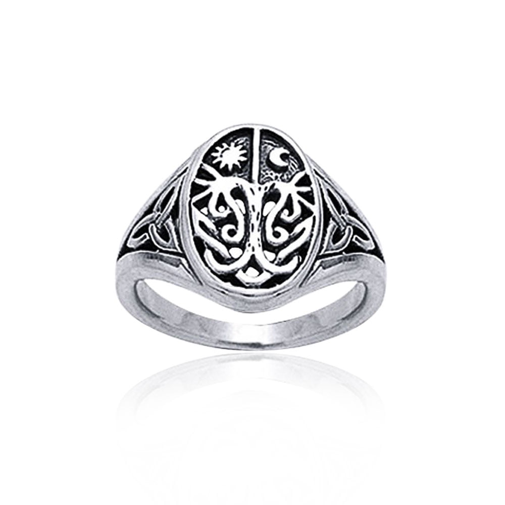 STERLING SILVER CELTIC TREE OF LIFE RING SZ 4-9