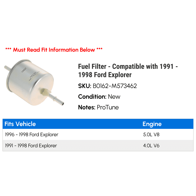 Filtro De Gasolina O Combustible Pa' Ford Explorer 1991-1998, Reemplazo Directo