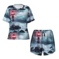 thumbnail image 4 of Picia Lighthouse in a Stormy Sea Pajamas Sets for Women Soft Short-Sleeved Pjs with Lounge Shorts Two Piece Sleepwear-3X-Large, 4 of 9