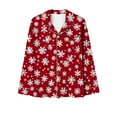 thumbnail image 7 of Women’s Christmas Pajama Set Two Piece Long Sleeve Button Up Top and Full Length Pants with Funny Xmas Print Cozy Holiday Sleepwear for Family Matching and Festive Lounging, 7 of 7