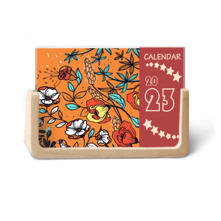 Orange Modern Art Lily Camellia Desk Calendar Desktop Decoration 2023 -  Walmart.com
