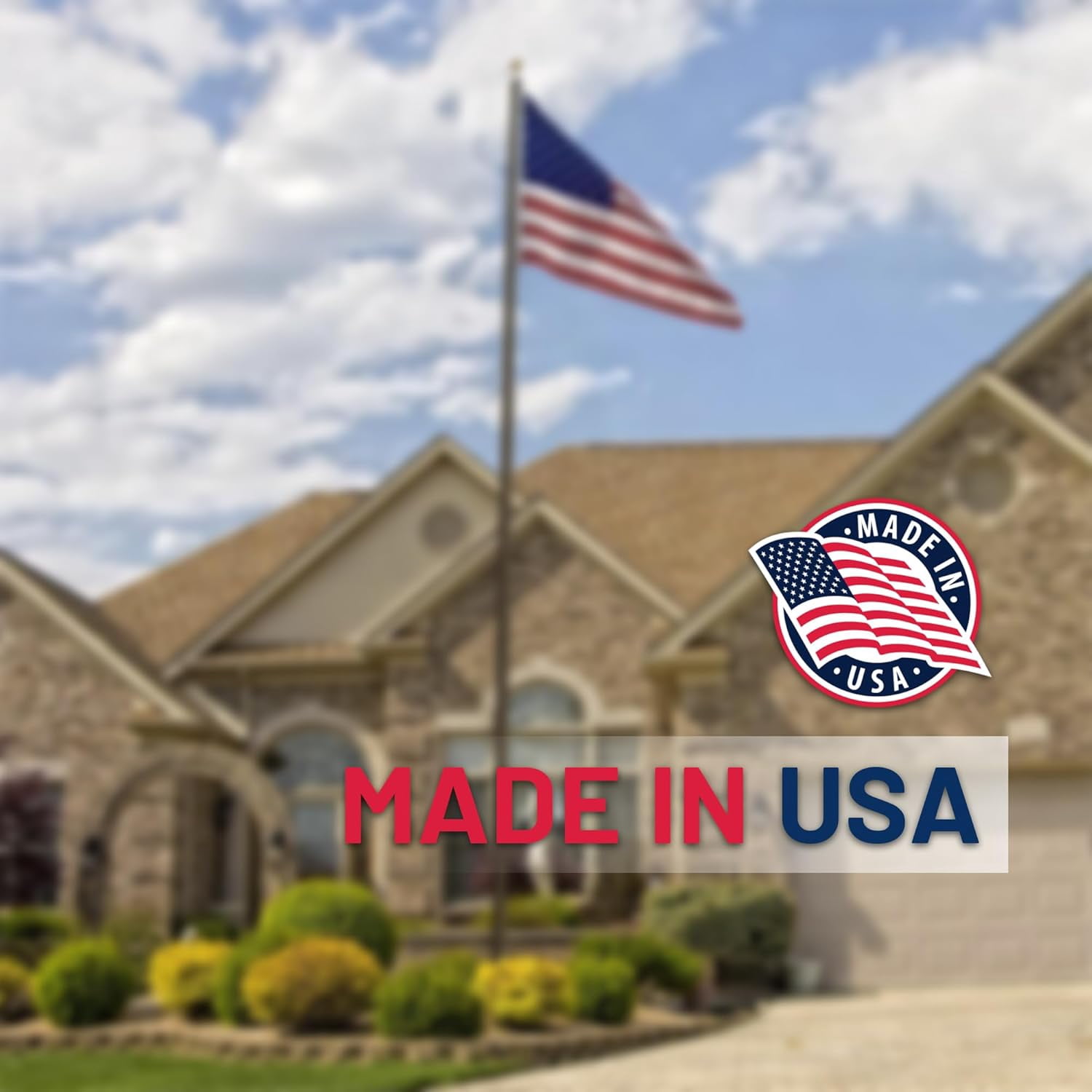 Super Tough USA-Made 25ft Heavy Duty Flag Pole for Outside House - Bronze Anodized - Residential In-Ground Flagpole - 4-Section High-Grade Aluminum - Includes All Accessories