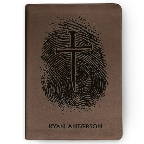 Personalized ESV Bible, Custom Engraved Fingerprint & Cross Bible with Name, ESV Journaling Bible, Gift for Baptism, Wedding, Confirmation